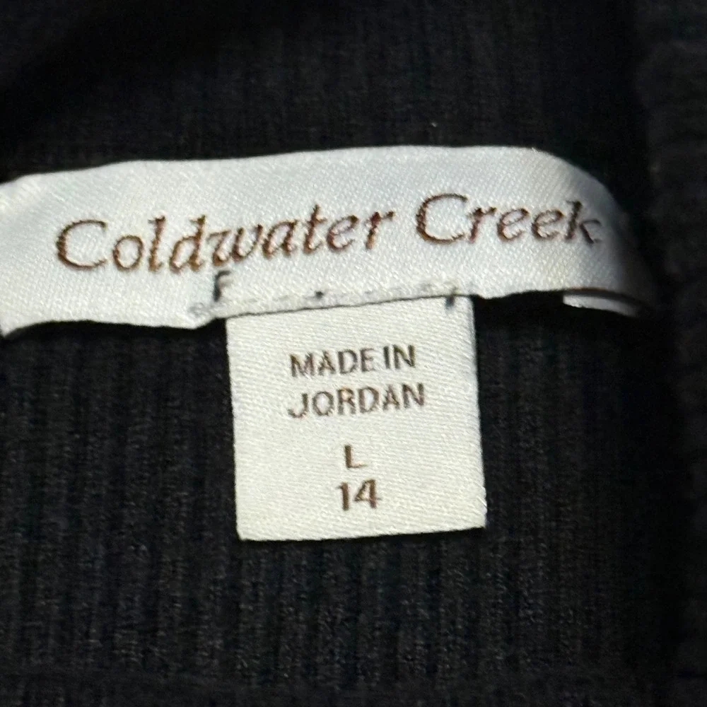 Coldwater Creek Black‎ Ribbed Turtleneck Long Sleeve Top Women's Size Large